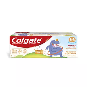 Зубная паста Colgate 60 мл со вкусом апельсина 3-5 лет без фторида