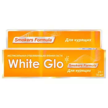 Зубная паста White Glo 16мл отбеливающая для курящих