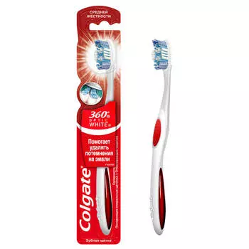 Зубная щетка Colgate 360 оптик вайт средняя