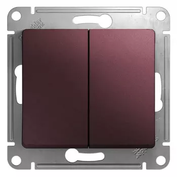2-клавишный переключатель Schneider, сх.6, баклажановый