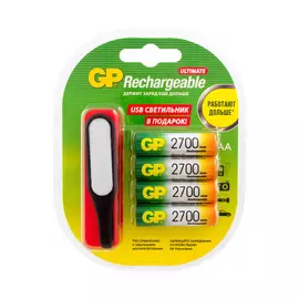 Аккумулятор GP 270 AAHC AA 2700 мА*ч 4 шт + подарок
