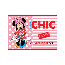 Альбом для рисования Hatber Микки и Минни Маус на скобе А4 30 л