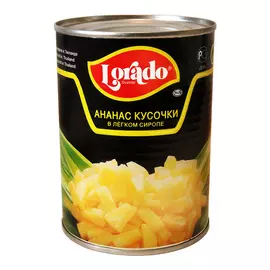 Ананас Lorado кусочки в легком сиропе 850 мл