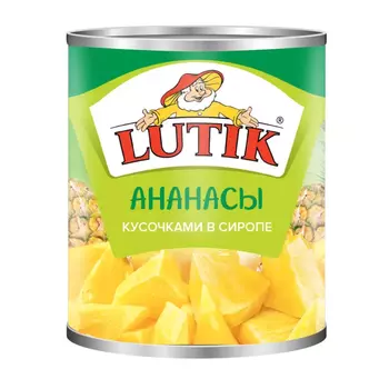 Ананас Lutik кусочки в сиропе 0,85 л