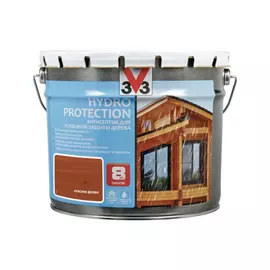 Антисептик алкидный V33 Hydro Protection красное дерево 9 л