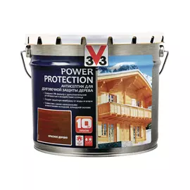 Антисептик алкидный V33 Power Protection красное дерево 9 л