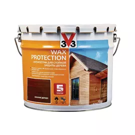 Антисептик алкидный V33 Wax Protection красное дерево 9 л