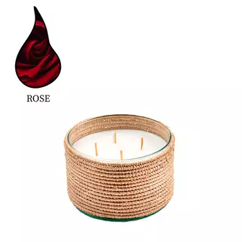 Аромасвеча Nour Bougie Alterna Rose рафия бежевая 1750 г