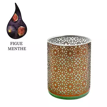 Аромасвеча Nour Bougie Arabesque Figue menthe бронза 1300 г
