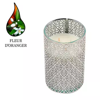 Аромасвеча Nour Bougie Arabesque Fleur d’orange серебро 2160 г