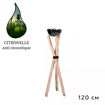 Аромасвеча Nour Bougie Bamboo Citronelle anti-moustique 10 кг 120 см бамбук