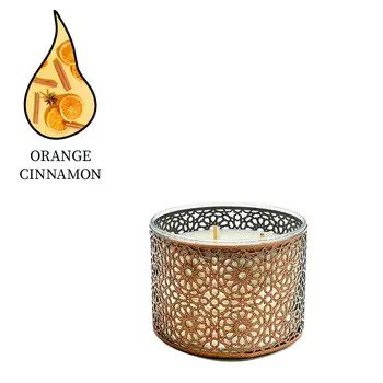 Аромасвеча Nour Bougie Mosaica Orange cinnamon бронза 1750 г