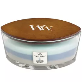 Аромасвеча WoodWick Trilogy Уютная Ткань 9 см