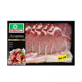 Ассорти Велком деликатесы сырокопченые Шейка, Балык, Бекон 150 г