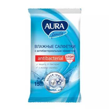 Влажные салфетки для детей Aura Ромашка 15 шт
