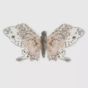 Бабочка на клипсе Due Esse Christmas золотая 20 см