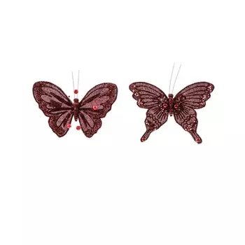 Бабочка на клипсе Mercury NY бордо 12 см