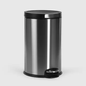 Бак мусорный с педалью Java JH-8859-12L-Sand steel 12 л, матовая сталь