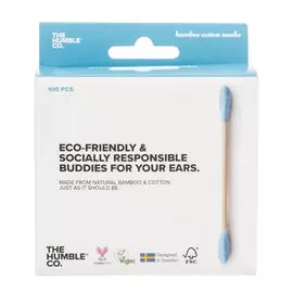 Бамбуковые ватные палочки The Humble Co. Голубые