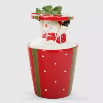 Банка для печенья Mercury Tableware Christmas красная 23,5 см