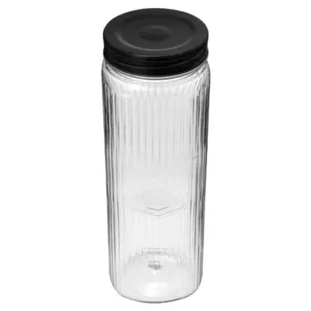 Банка Phibo квадратная с рельефом и эмбоссингом, чёрная 2 л