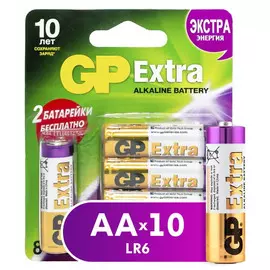 Батарейки GP Extra Alkaline АА LR6 10 шт