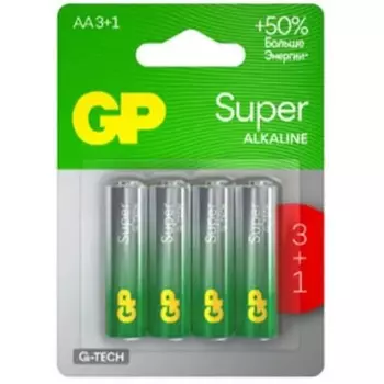 Батарейки GP Super Alkaline 15А 3/1 АA-4шт