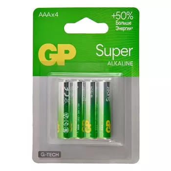Батарейки GP Super Alkaline G-Tech 24А ААA 4 шт