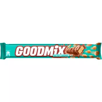 Батончик Goodmix со вкусом соленой карамели и хрустящей вафлей, 44 г