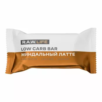 Батончик R.A.W. Life Low Carb протеиновый Миндальный латте 35 г