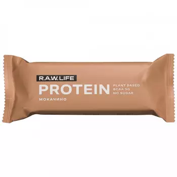 Батончик R.A.W. LIFE протеиновый Мокачино,43 г