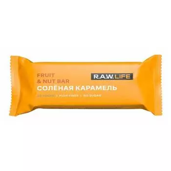 Батончик R.A.W. LIFE соленая карамель, 47 г