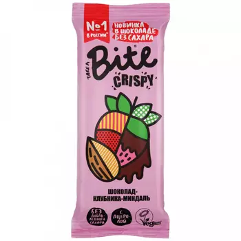 Батончик Take a Bite Crispy Миндаль-Клубника, 45 г