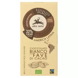Белый шоколад Alce Nero с зернами какао 100 г