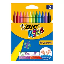 BIC Цветные пластиковые мелки Пластидекор, коробка 12 цветов