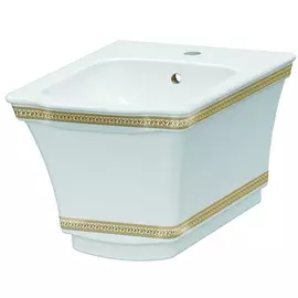 Биде подвесное Boheme Hermitage белое с золотым 37х52х37,5 см