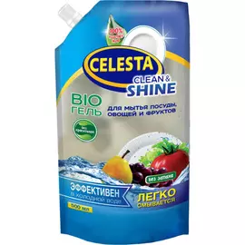 BIO гель Celesta Clean &amp; shine Для мытья посуды, овощей и фруктов 500 мл