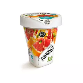 Биойогурт питьевой Слобода с клетчаткой с грейпфрутом, тыквой и семенами льна, 235 г