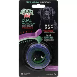 Биоошейник GOOD NEEM Plus для собак и щенков 2-слойный с маслом Дерева Ним фиолетовый, зеленый 65см
