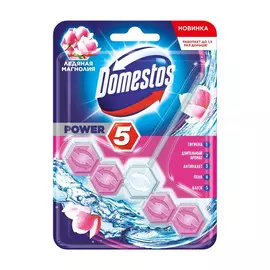 Блок для очищения унитаза Domestos "Power 5. Ледяная магнолия" 55 г