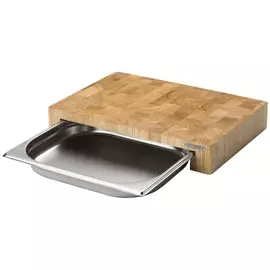 Блок мясника с металлической Вставкой-подносом Continenta 39х27х6 см