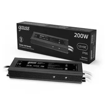 Блок питания Gauss 200W 12V IP66 1/5