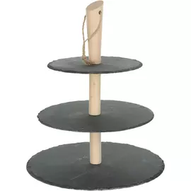 Блюдо 3-х ярусное Koopman высота 36 см сланец