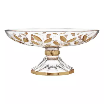 Блюдо Астра Голд на ножке 33 см