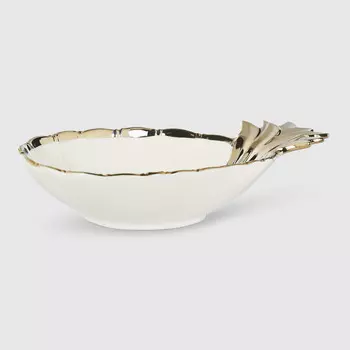 Блюдо Dekor pap декоративное 12.2x4.5x21 см белое