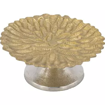 Блюдо декоративное Glasar для торта золотистое 36х36х12 см