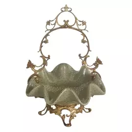 Блюдо для фруктов Glasar 25x25x35см зеленый