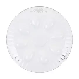 Блюдо для яиц 21см Porcelaine czech платиновый вензель