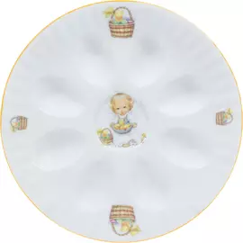 Блюдо для яиц Porcelaine Czech Gold Hands Ивона. Ангелочек 21 см