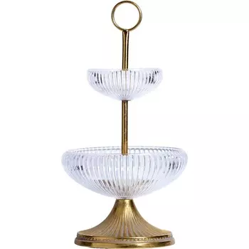 Блюдо двухъярусное Glasar 26х26х50 см